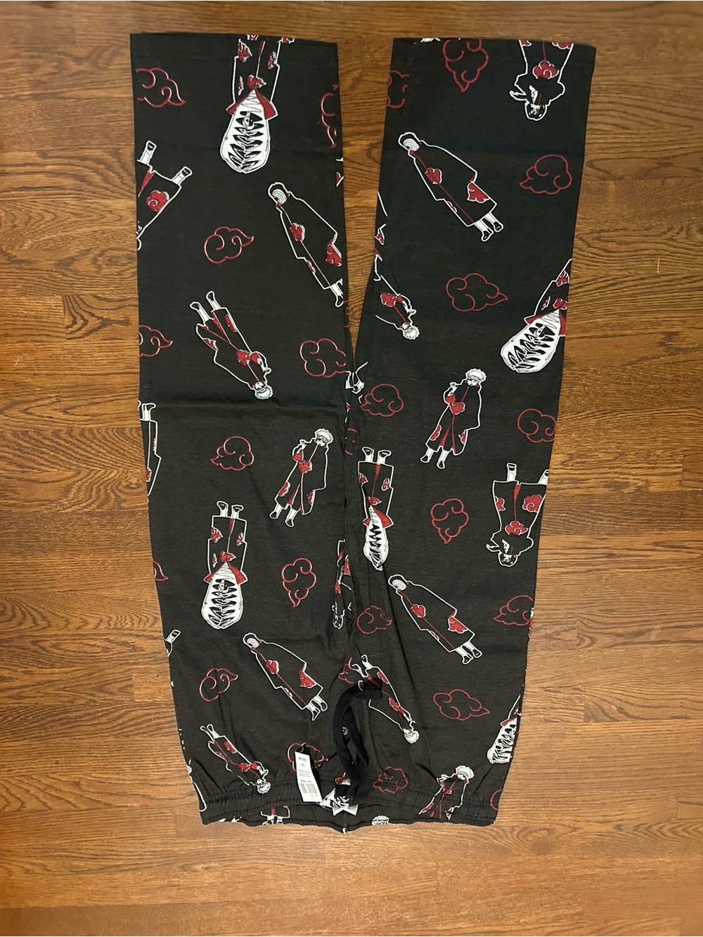 Black Graphic Men's Jogger Sweatpants with Red Accents